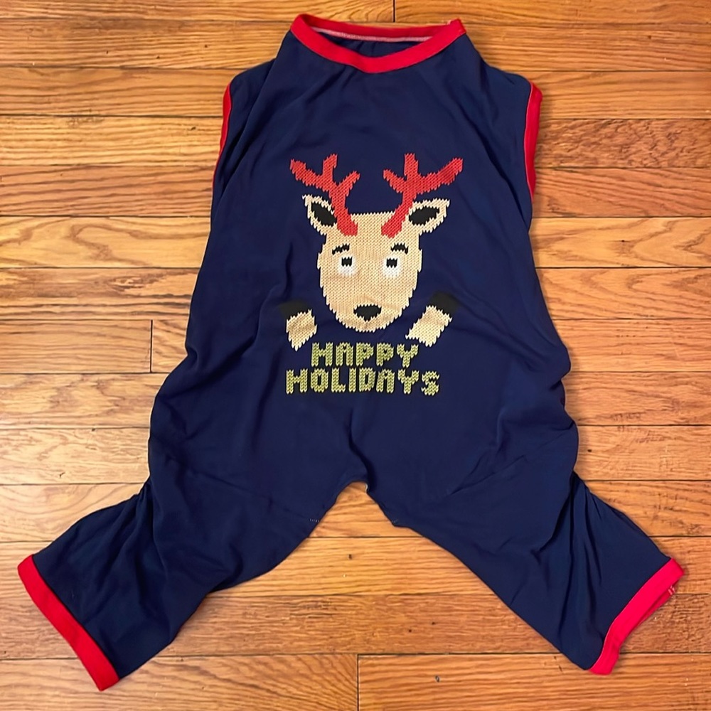 Target 2015 Happy Holidays Jersey Knit Stretchy Dog Pajama - For A Large Dog